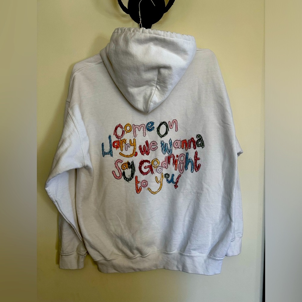 Harry Styles “As It Was” white hooded sweatshirt size L in excellent condition!